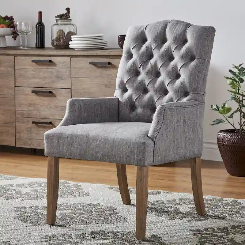 Chaise de salle à manger capitonnée de qualité supérieure (avec accoudoirs)