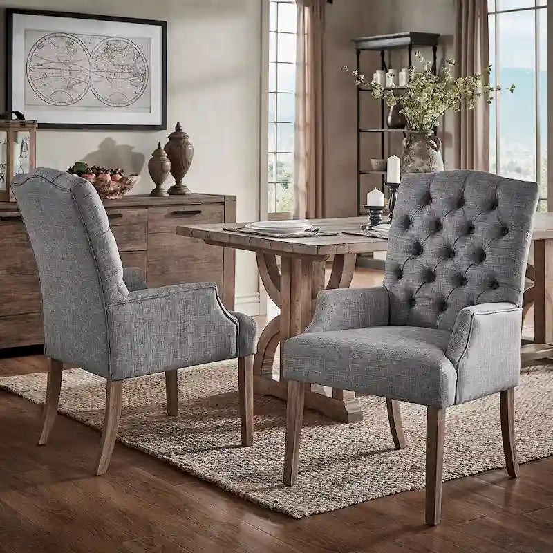 Chaise de salle à manger capitonnée de qualité supérieure (avec accoudoirs)
