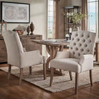 Chaise de salle à manger capitonnée de qualité supérieure (avec accoudoirs)