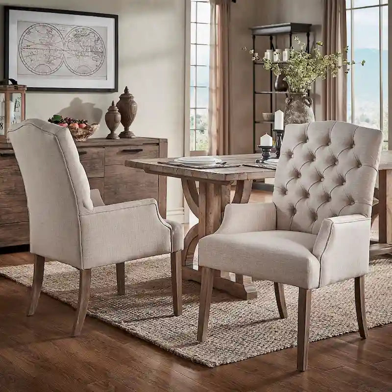 Chaise de salle à manger capitonnée de qualité supérieure (avec accoudoirs)