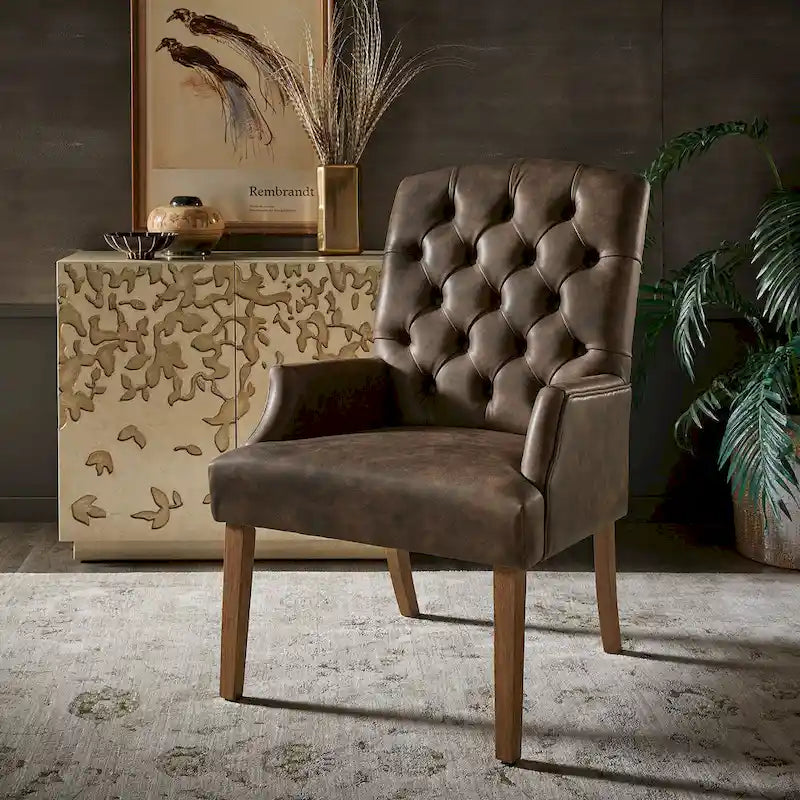 Chaise de salle à manger capitonnée de qualité supérieure (avec accoudoirs)