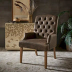 Chaise de salle à manger capitonnée de qualité supérieure (avec accoudoirs)