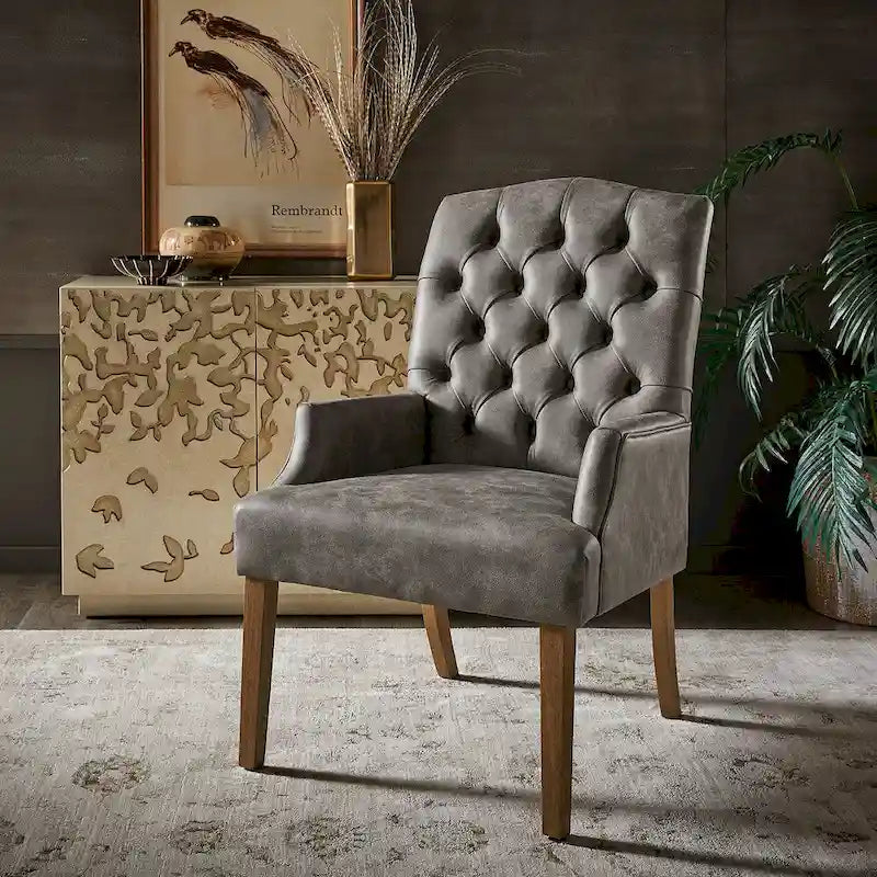 Chaise de salle à manger capitonnée de qualité supérieure (avec accoudoirs)