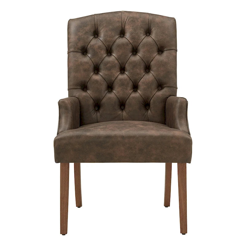 Chaise de salle à manger capitonnée de qualité supérieure (avec accoudoirs)
