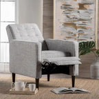 Fauteuil inclinable en tissu capitonné de style moderne du milieu du siècle