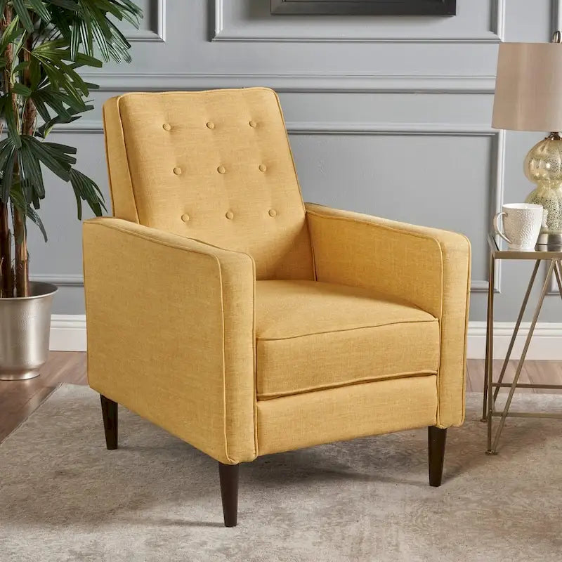Fauteuil inclinable en tissu capitonné de style moderne du milieu du siècle