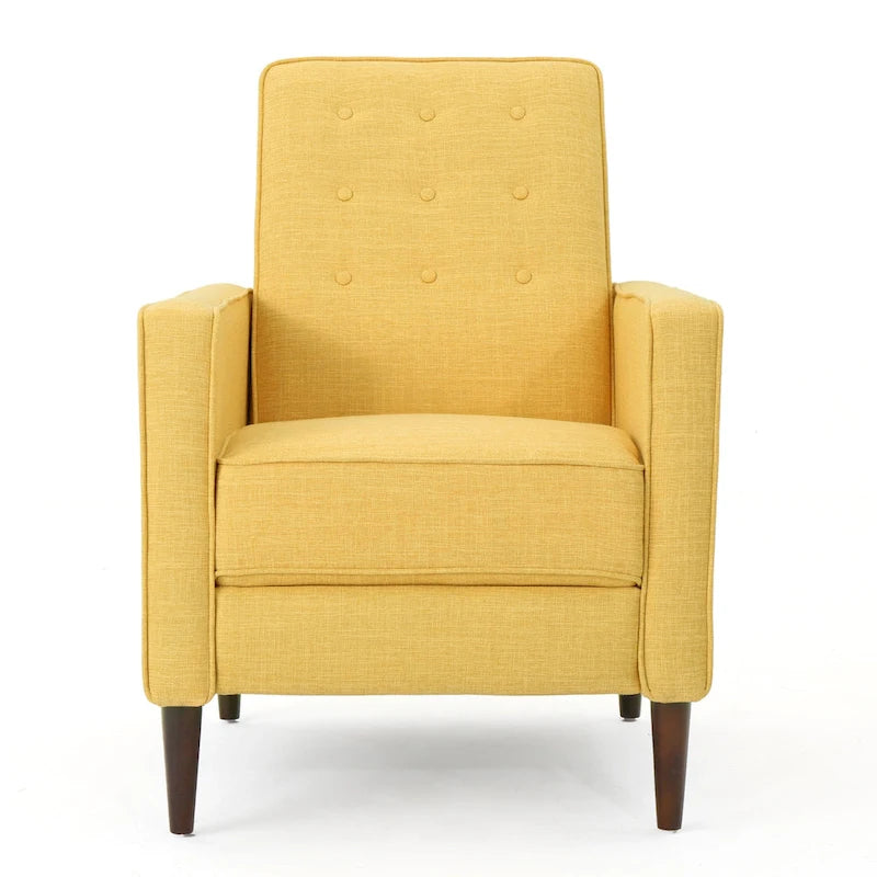 Fauteuil inclinable en tissu capitonné de style moderne du milieu du siècle