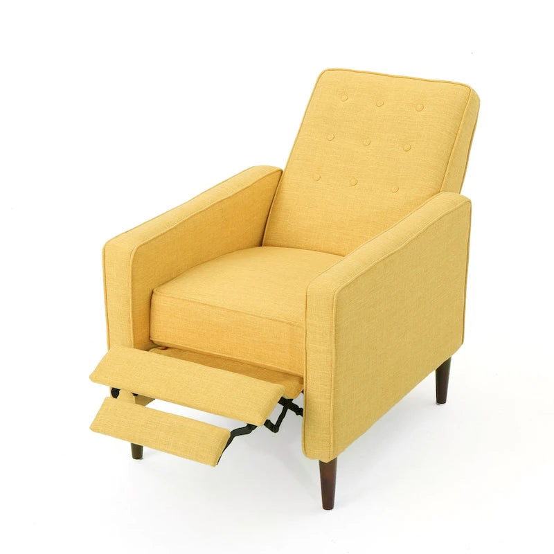 Fauteuil inclinable en tissu capitonné de style moderne du milieu du siècle