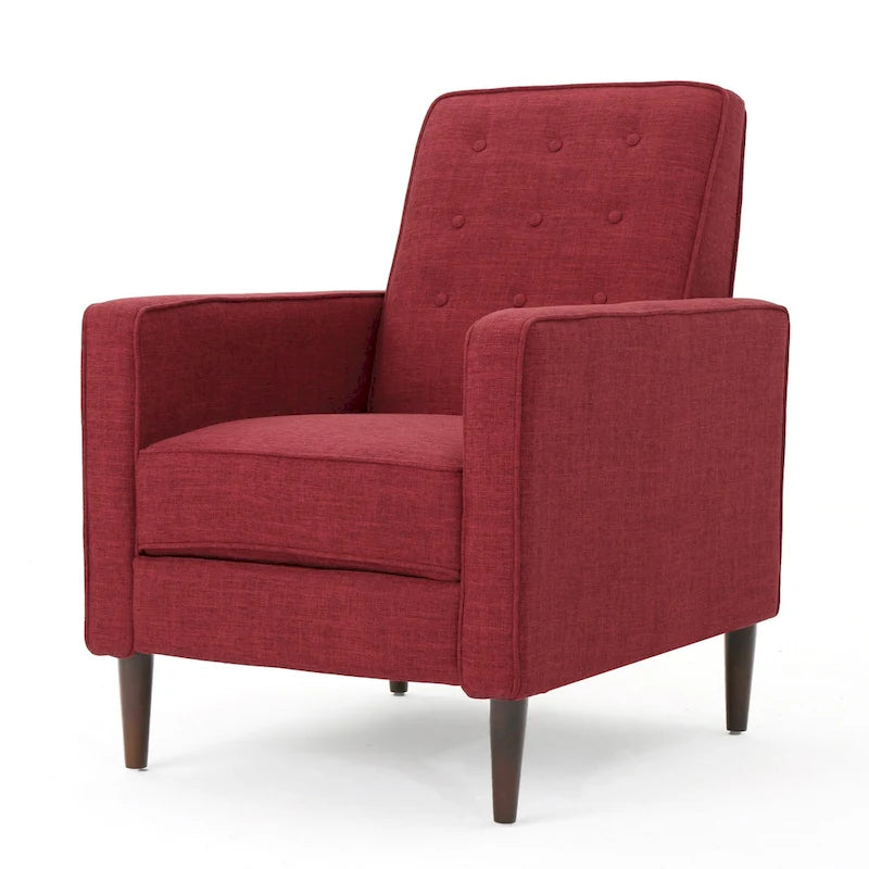 Fauteuil inclinable en tissu capitonné de style moderne du milieu du siècle