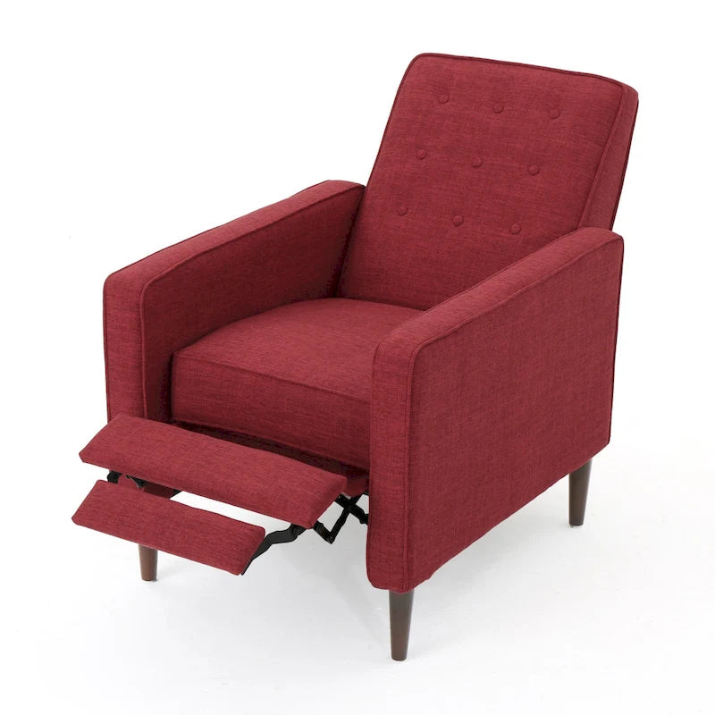 Fauteuil inclinable en tissu capitonné de style moderne du milieu du siècle