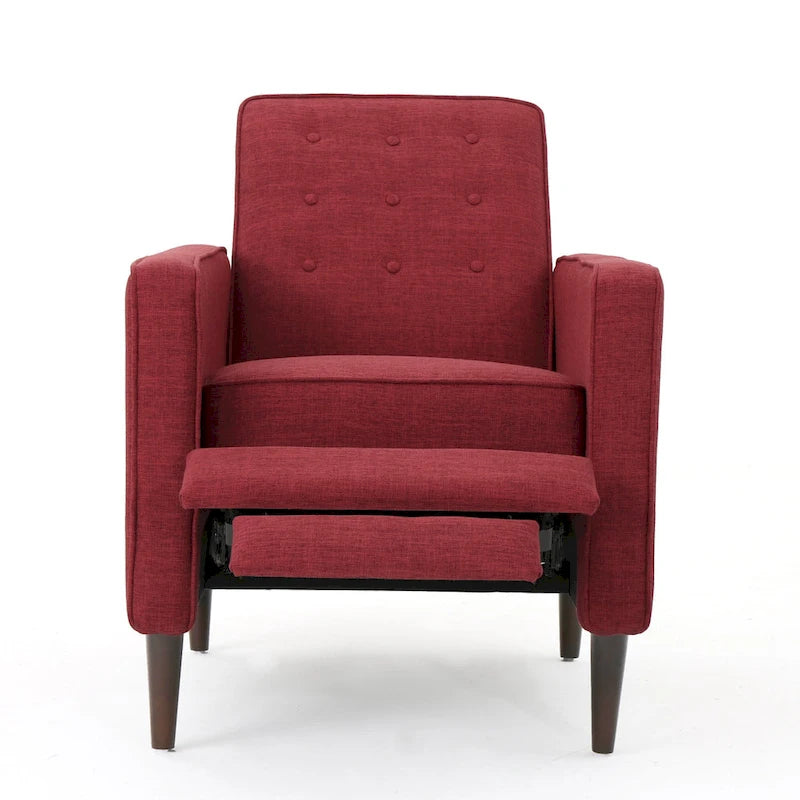 Fauteuil inclinable en tissu capitonné de style moderne du milieu du siècle