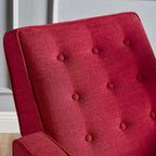 Fauteuil inclinable en tissu capitonné de style moderne du milieu du siècle