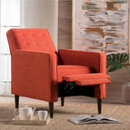 Fauteuil inclinable en tissu capitonné de style moderne du milieu du siècle