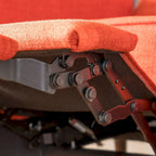 Fauteuil inclinable en tissu capitonné de style moderne du milieu du siècle