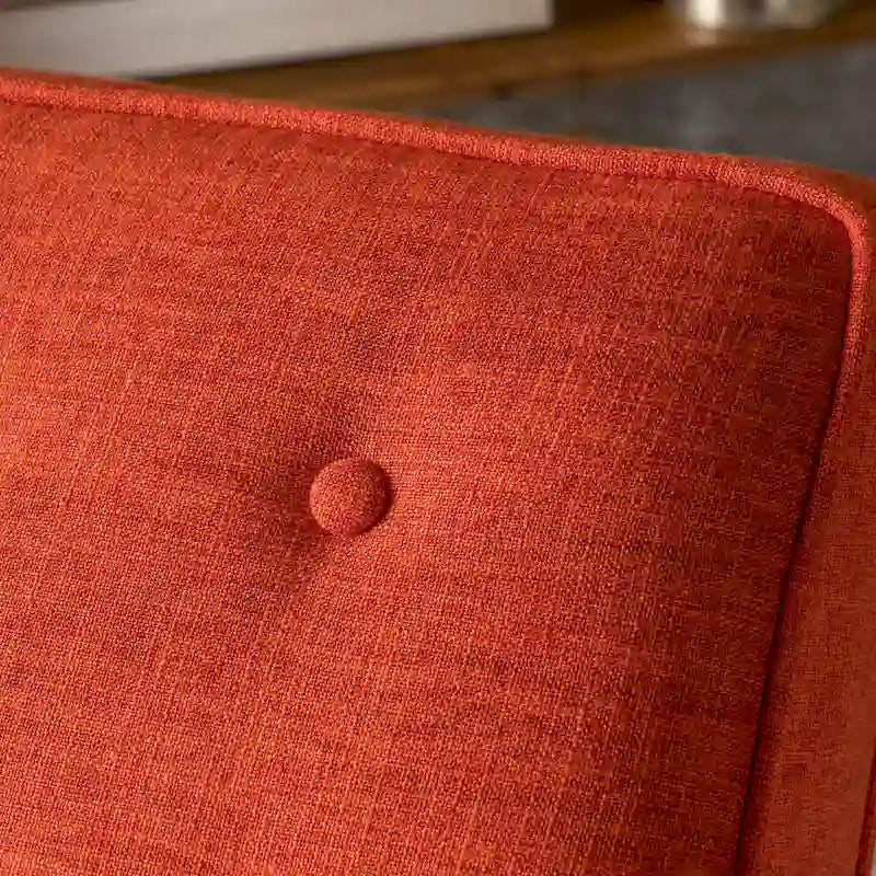 Fauteuil inclinable en tissu capitonné de style moderne du milieu du siècle
