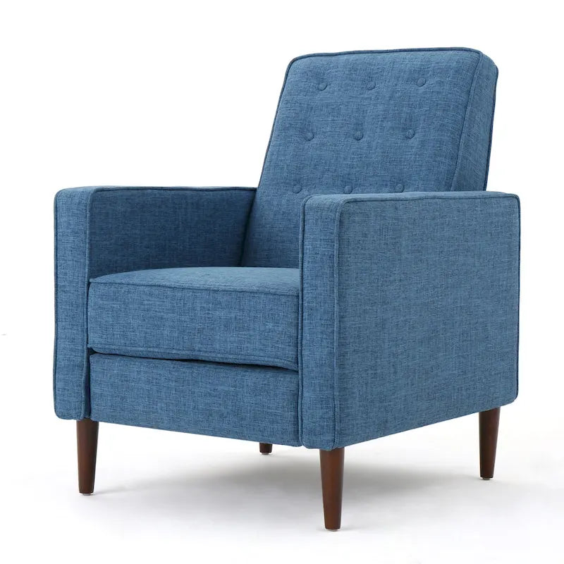 Fauteuil inclinable en tissu capitonné de style moderne du milieu du siècle