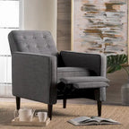 Fauteuil inclinable en tissu capitonné de style moderne du milieu du siècle