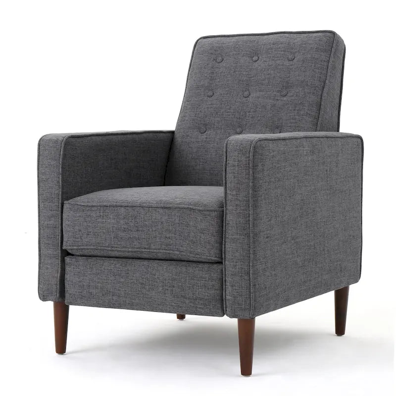 Fauteuil inclinable en tissu capitonné de style moderne du milieu du siècle