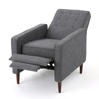 Fauteuil inclinable en tissu capitonné de style moderne du milieu du siècle