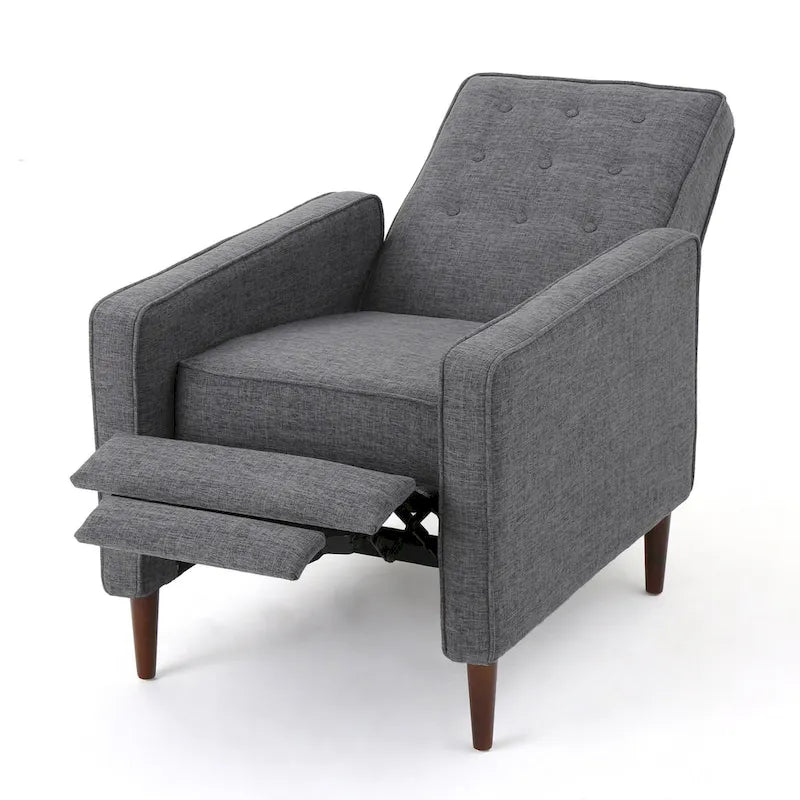 Fauteuil inclinable en tissu capitonné de style moderne du milieu du siècle