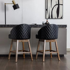 Tabourets de bar pivotants en bois de hauteur comptoir avec repose-pieds