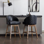 Tabourets de bar pivotants en bois de hauteur comptoir avec repose-pieds