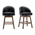 Tabourets de bar pivotants en bois de hauteur comptoir avec repose-pieds