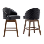 Tabourets de bar pivotants en bois de hauteur comptoir avec repose-pieds