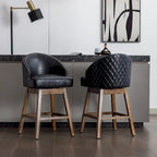 Tabourets de bar pivotants en bois de hauteur comptoir avec repose-pieds