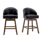 Tabourets de bar pivotants en bois de hauteur comptoir avec repose-pieds