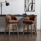 Tabourets de bar pivotants en bois de hauteur comptoir avec repose-pieds
