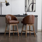 Tabourets de bar pivotants en bois de hauteur comptoir avec repose-pieds