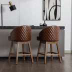 Tabourets de bar pivotants en bois de hauteur comptoir avec repose-pieds