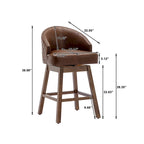 Tabourets de bar pivotants en bois de hauteur comptoir avec repose-pieds