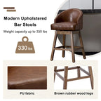 Tabourets de bar pivotants en bois de hauteur comptoir avec repose-pieds