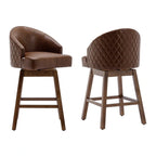 Tabourets de bar pivotants en bois de hauteur comptoir avec repose-pieds