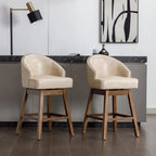 Tabourets de bar pivotants en bois de hauteur comptoir avec repose-pieds