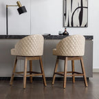 Tabourets de bar pivotants en bois de hauteur comptoir avec repose-pieds