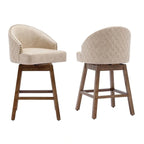 Tabourets de bar pivotants en bois de hauteur comptoir avec repose-pieds
