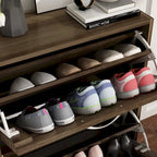 22.4W Meuble à chaussures à deux tiroirs, Organiseur de chaussures à tiroir rabattable