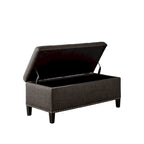 Banc de rangement capitonné en charbon de bois avec dessus à fermeture douce