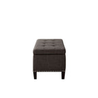 Banc de rangement capitonné en charbon de bois avec dessus à fermeture douce