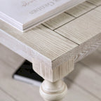 Table basse en bois blanc de style champêtre à niveau unique de 52 pouces