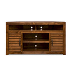 Meuble TV d'angle 52 pouces pour téléviseurs jusqu'à 55 pouces, aucun assemblage requis, finition Whiskey