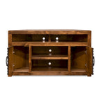 Meuble TV d'angle 52 pouces pour téléviseurs jusqu'à 55 pouces, aucun assemblage requis, finition Whiskey