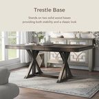 Table à manger extensible en bois massif Country Gray de 78 pouces