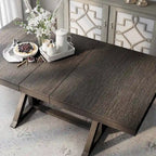 Table à manger extensible en bois massif Country Gray de 78 pouces