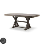 Table à manger extensible en bois massif Country Gray de 78 pouces