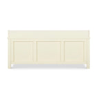 Banc de rangement capitonné en métal blanc et bois
