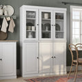 Armoire de cuisine 100 % en bois massif de 48,5 po avec portes en verre plein ou transparent et tablettes réglables – 48,5 x 71,5